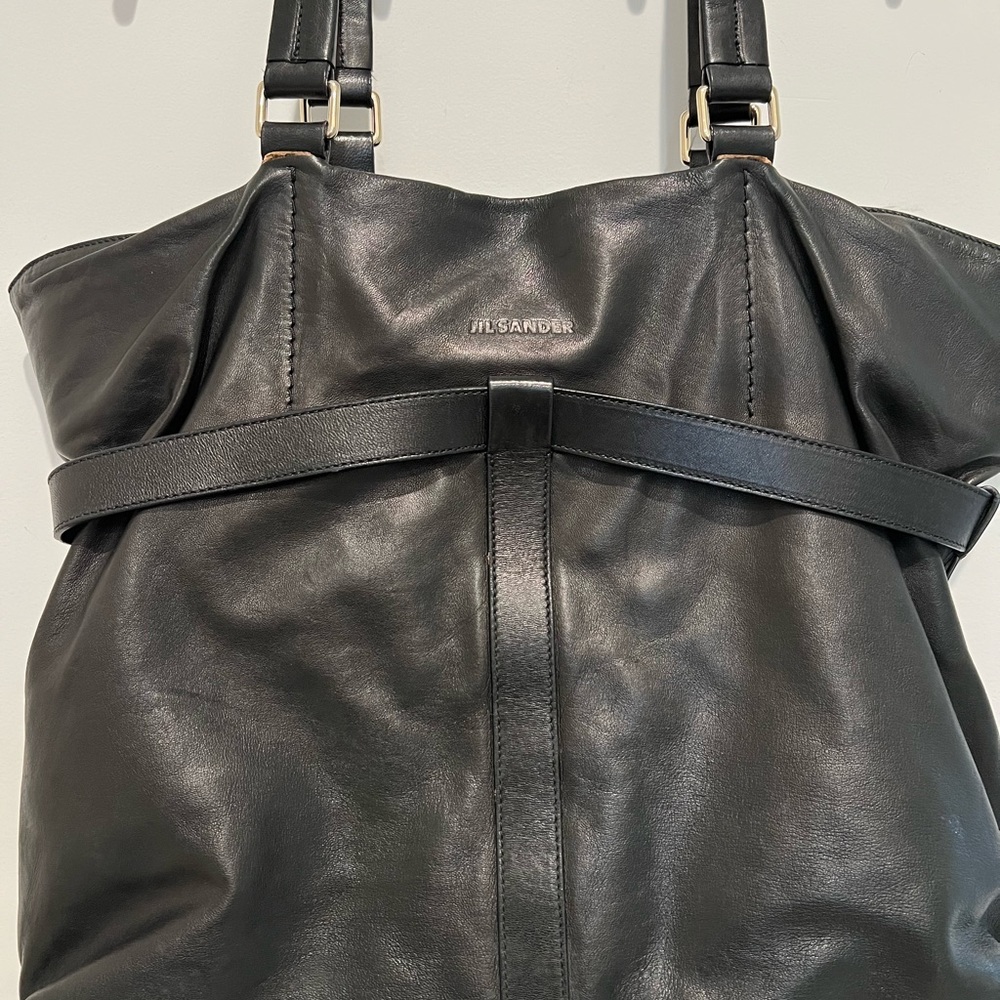 Jill Sander black leather tote
